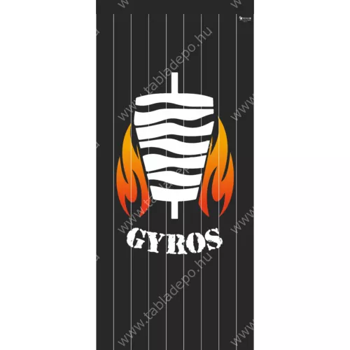szalagfüggöny ajtóra - gyros - fekete-tüzes