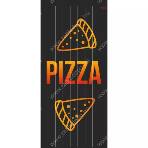 szalagfüggöny ajtóra - pizza - fekete-narancs