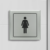 női WC alumínium információs tábla - fekete