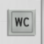WC alumínium információs tábla - fekete