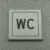 WC alumínium információs tábla - fekete